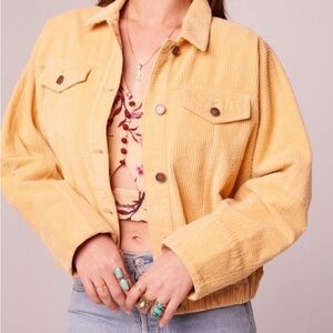 NWT Yellow Corduroy Jacket L